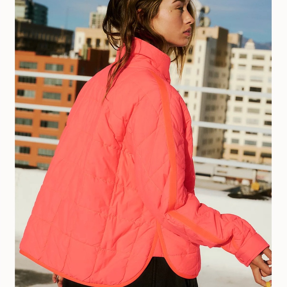 Free People packable jacket sz M in Watermelon